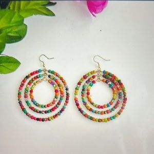 Kantha Milieu Triple Hoop Earrings